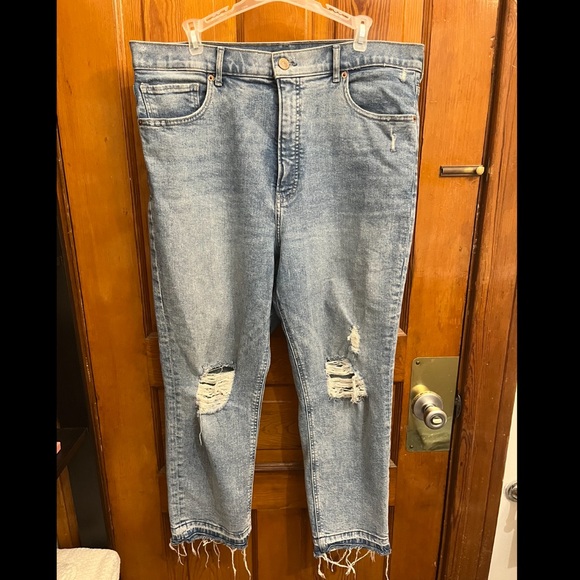 Express - ripped mom jean, super high rise - Picture 1 of 3